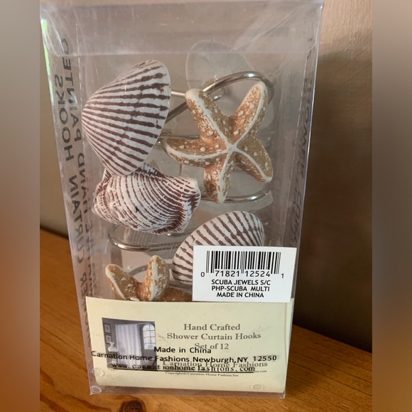 Shower Curtain Hooks by Carnations Home Fashion *NEW* - Picture 2 of 7